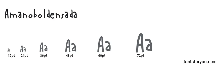 Размеры шрифта Amanoboldensada