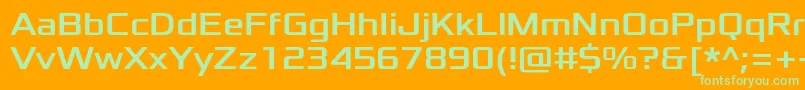Czcionka XoloniumRegular – zielone czcionki na pomarańczowym tle