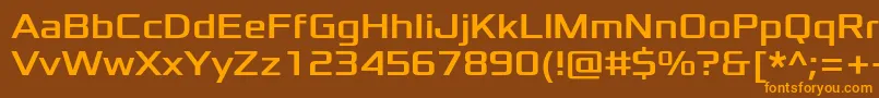 Fonte XoloniumRegular – fontes laranjas em um fundo marrom