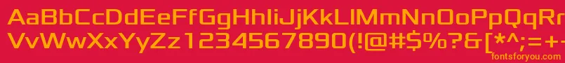 フォントXoloniumRegular – 赤い背景にオレンジの文字