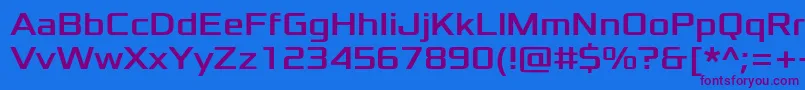 XoloniumRegular Font – Purple Fonts on Blue Background