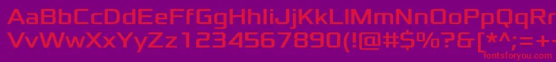 Czcionka XoloniumRegular – czerwone czcionki na fioletowym tle