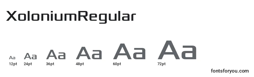 Размеры шрифта XoloniumRegular (25363)