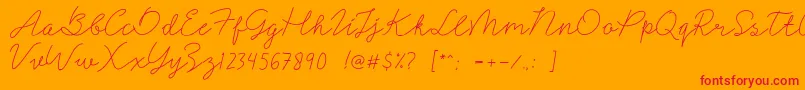 Signerella Font – Red Fonts on Orange Background