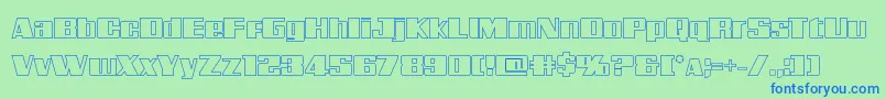 Шрифт Galacticstormout – синие шрифты на зелёном фоне