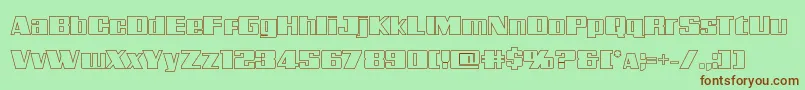 Galacticstormout-fontti – ruskeat fontit vihreällä taustalla