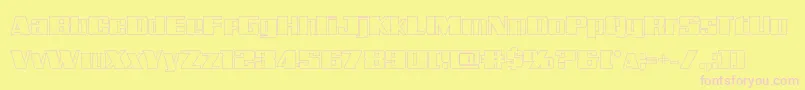 フォントGalacticstormout – ピンクのフォント、黄色の背景