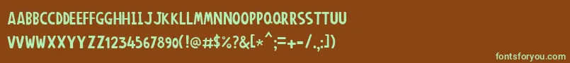 Anonimround Font – Green Fonts on Brown Background