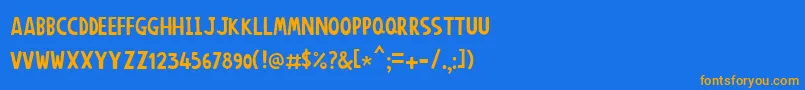 Anonimround Font – Orange Fonts on Blue Background