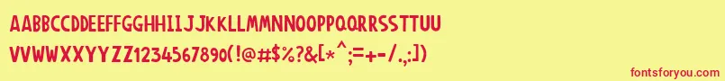 Anonimround-fontti – punaiset fontit keltaisella taustalla