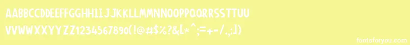 Fonte Anonimround – fontes brancas em um fundo amarelo