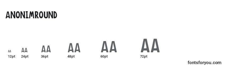 Размеры шрифта Anonimround