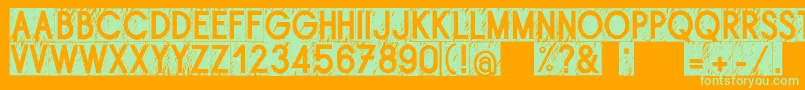 BrouillisRegular Font – Green Fonts on Orange Background