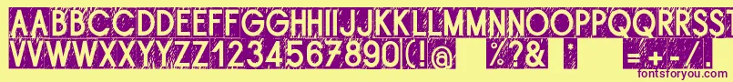 BrouillisRegular Font – Purple Fonts on Yellow Background
