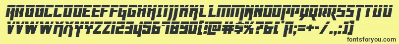 Dangerflightlaserital Font – Black Fonts on Yellow Background