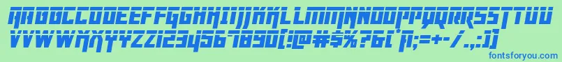 Dangerflightlaserital Font – Blue Fonts on Green Background