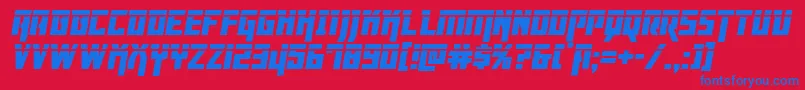 Шрифт Dangerflightlaserital – синие шрифты на красном фоне