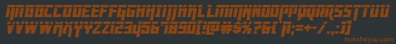 Dangerflightlaserital-Schriftart – Braune Schriften auf schwarzem Hintergrund