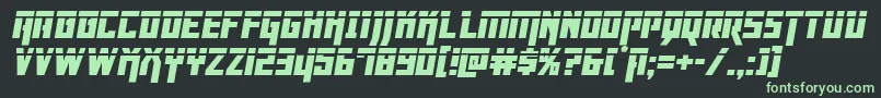 Dangerflightlaserital Font – Green Fonts on Black Background