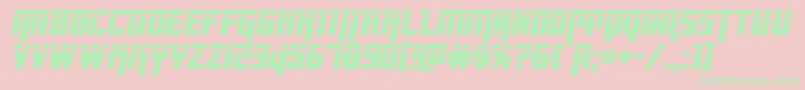 Dangerflightlaserital-Schriftart – Grüne Schriften auf rosa Hintergrund