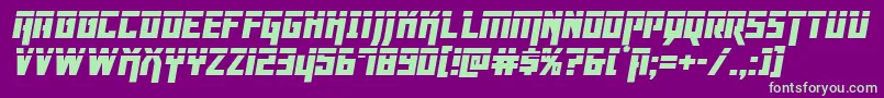 Dangerflightlaserital Font – Green Fonts on Purple Background