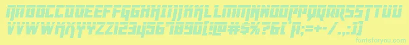 Dangerflightlaserital-Schriftart – Grüne Schriften auf gelbem Hintergrund
