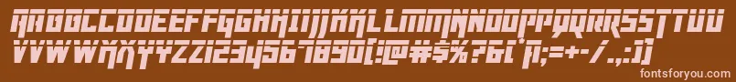 Dangerflightlaserital-Schriftart – Rosa Schriften auf braunem Hintergrund