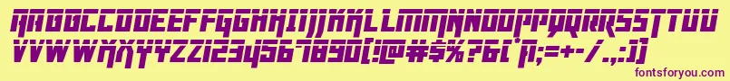 Dangerflightlaserital Font – Purple Fonts on Yellow Background