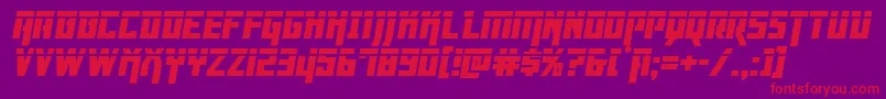 Dangerflightlaserital-fontti – punaiset fontit violetilla taustalla