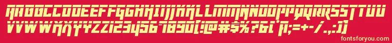 Dangerflightlaserital-Schriftart – Gelbe Schriften auf rotem Hintergrund
