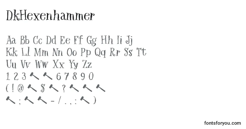 Schriftart DkHexenhammer – Alphabet, Zahlen, spezielle Symbole