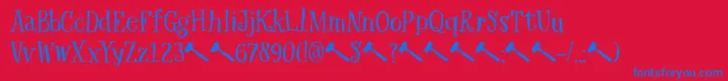 Czcionka DkHexenhammer – niebieskie czcionki na czerwonym tle