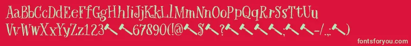 DkHexenhammer Font – Green Fonts on Red Background