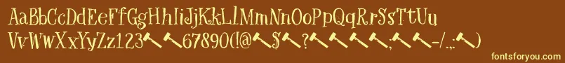 More about DkHexenhammer Font DkHexenhammer Font – Yellow Fonts on Brown Background
