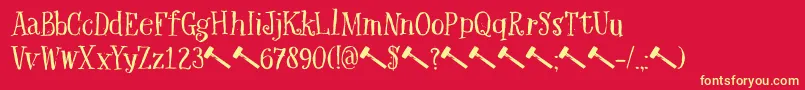 DkHexenhammer Font – Yellow Fonts on Red Background