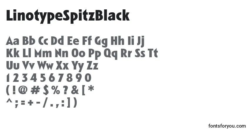 Schriftart LinotypeSpitzBlack – Alphabet, Zahlen, spezielle Symbole