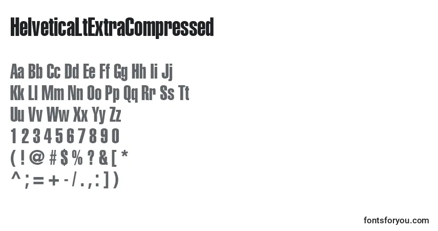 Schriftart HelveticaLtExtraCompressed – Alphabet, Zahlen, spezielle Symbole