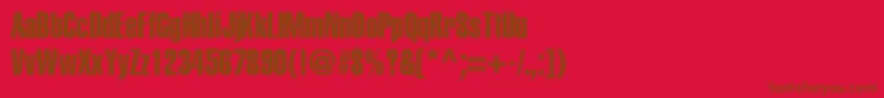 HelveticaLtExtraCompressed Font – Brown Fonts on Red Background