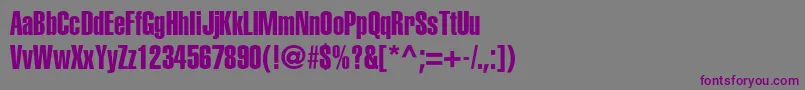 Шрифт HelveticaLtExtraCompressed – фиолетовые шрифты на сером фоне