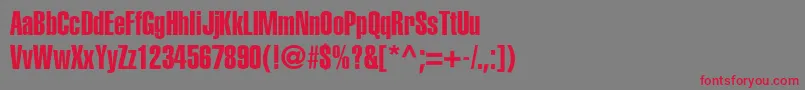 HelveticaLtExtraCompressed Font – Red Fonts on Gray Background