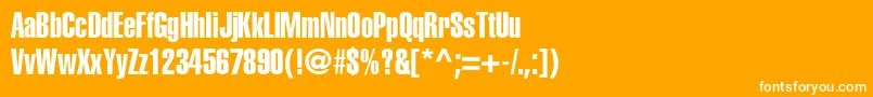 Saiba mais sobre a fonte HelveticaLtExtraCompressed Fonte HelveticaLtExtraCompressed – fontes brancas em um fundo laranja