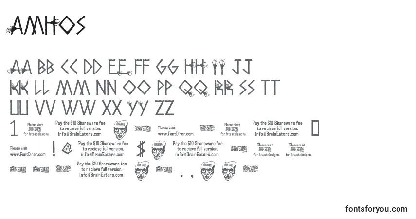 Schriftart Amhos – Alphabet, Zahlen, spezielle Symbole