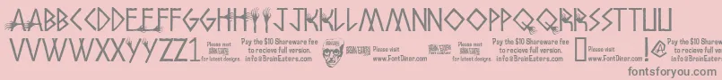 Amhos Font – Gray Fonts on Pink Background