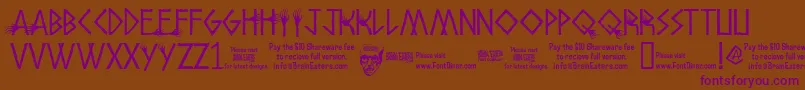 Amhos Font – Purple Fonts on Brown Background