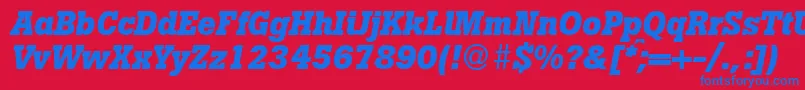 BotandbItalic-fontti – siniset fontit punaisella taustalla