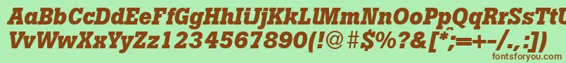 BotandbItalic-fontti – ruskeat fontit vihreällä taustalla