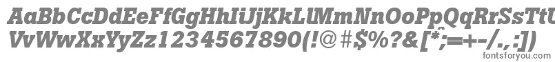 BotandbItalic-fontti – harmaat kirjasimet valkoisella taustalla