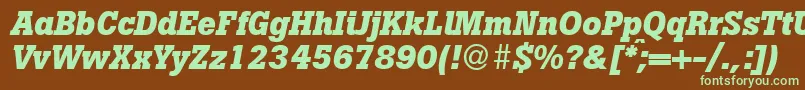 BotandbItalic Font – Green Fonts on Brown Background