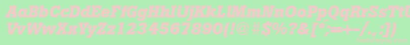 BotandbItalic-fontti – vaaleanpunaiset fontit vihreällä taustalla