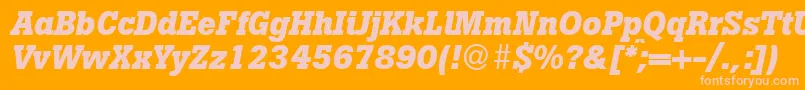 BotandbItalic-fontti – vaaleanpunaiset fontit oranssilla taustalla